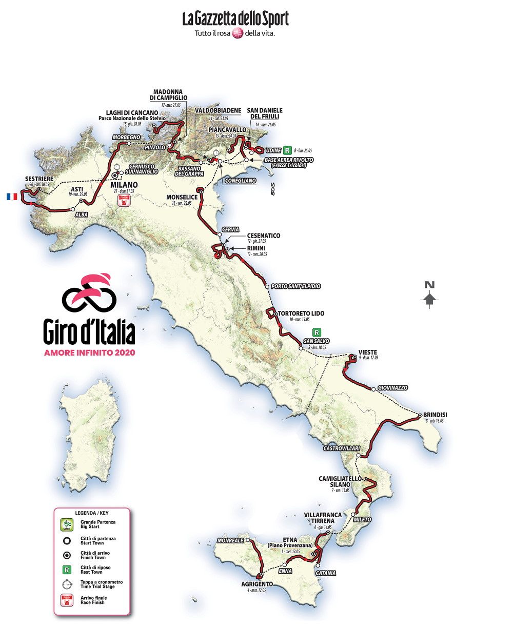 parcours global giro 2020