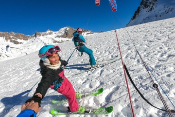 initiation enfant snowkite lautaret