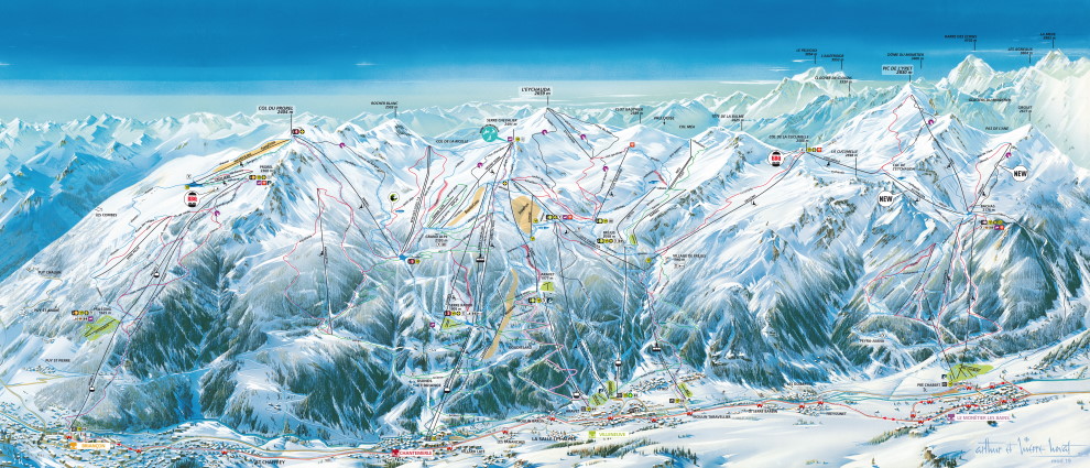 Plan des pistes du domaine skiable de Montgenèvre