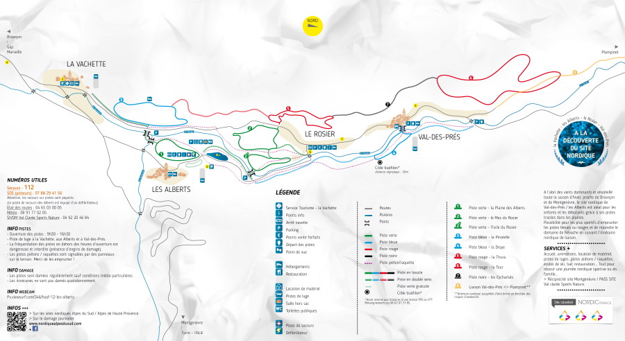 Plan des pistes du domaine skiable nordique de Les Alberts Val des Près