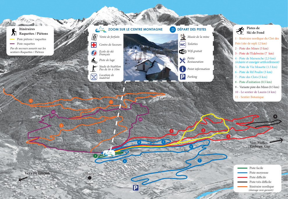 Plan des pistes du domaine skiable nordique de Villar Saint Pancrace