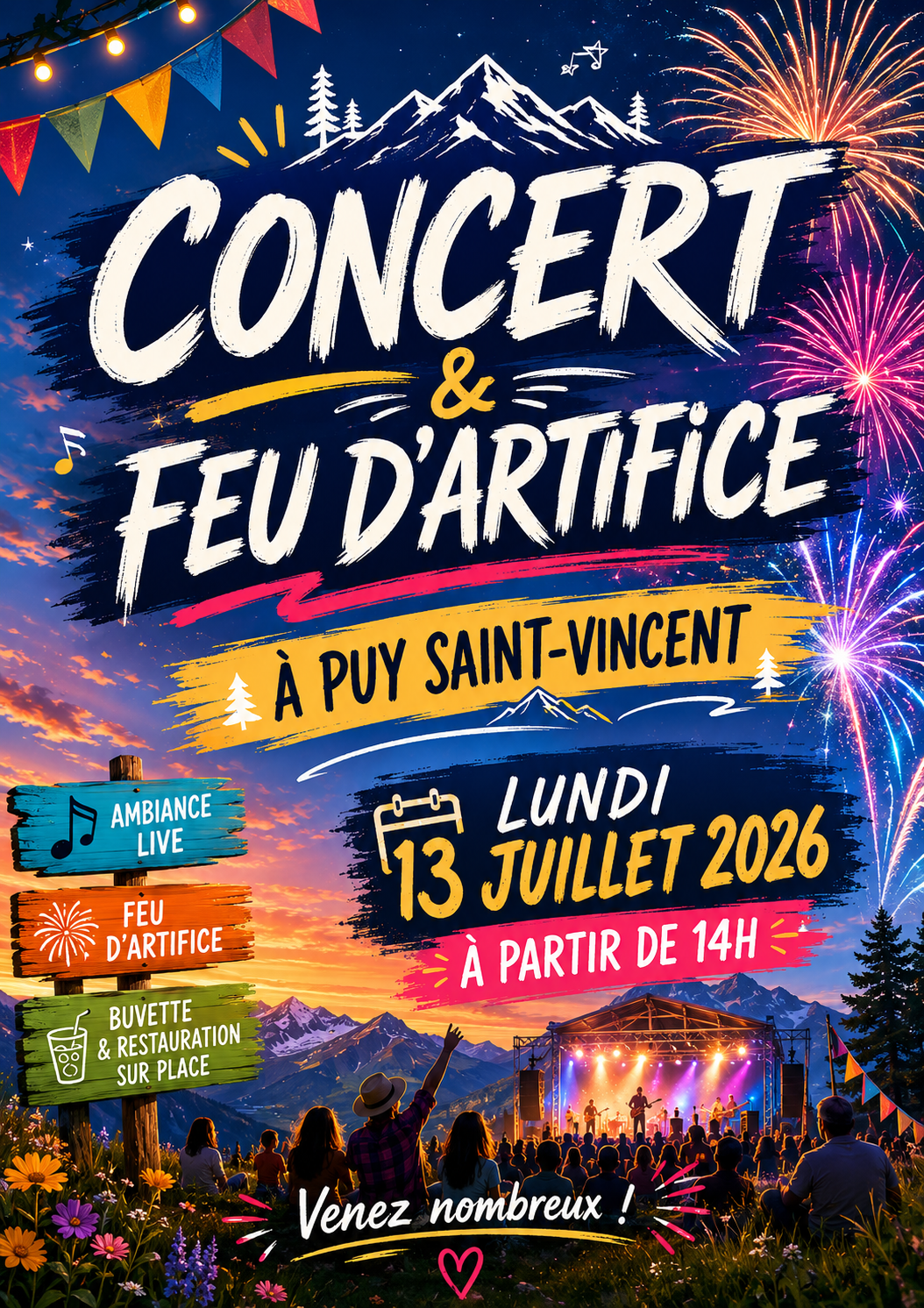 Fête Nationale Puy Saint Vincent 2026 - Feu d'artifice