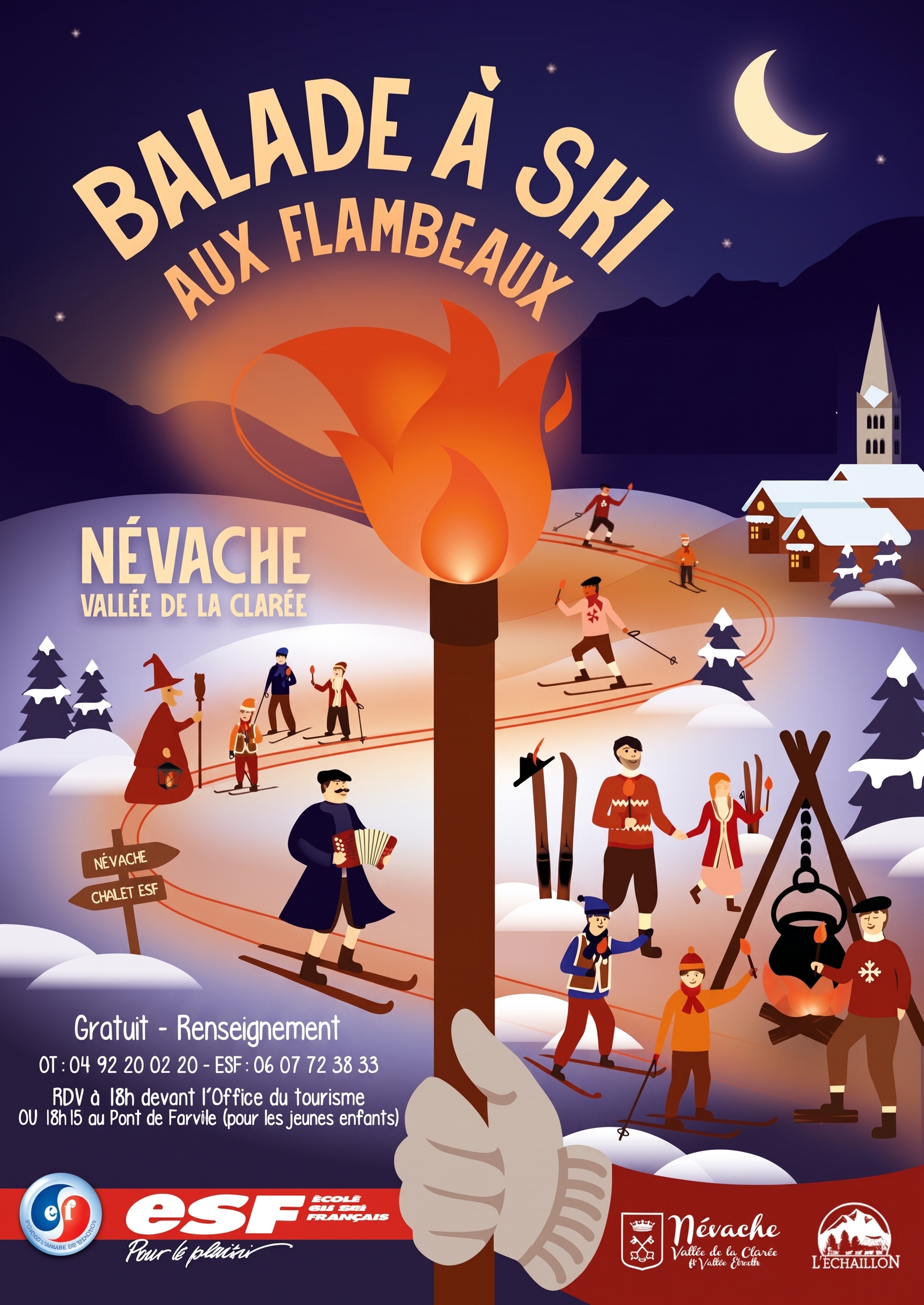 Balade à Ski aux Flambeaux Névache 2026 2027